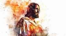 
Jesus Christ. Abstract colorful Illustration. Digital painting.