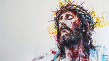 Jesus Christ. Abstract colorful Illustration. Digital painting.