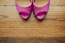 A pair of pink high heels