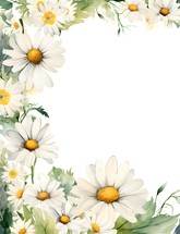 Floral Border with White Space in the Center for Text Perfect for a card border