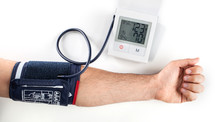 Checking the blood pressure with a modern digital equipment