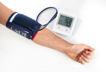 Checking the blood pressure with a modern digital equipment