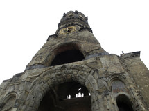 Ruins of Kaiser Wilhelm Memorial Church in Berlin, destroyed by Allied bombing and preserved as memorial
