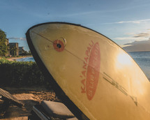 surfboard on a beach 