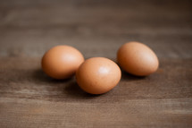 three fresh eggs 