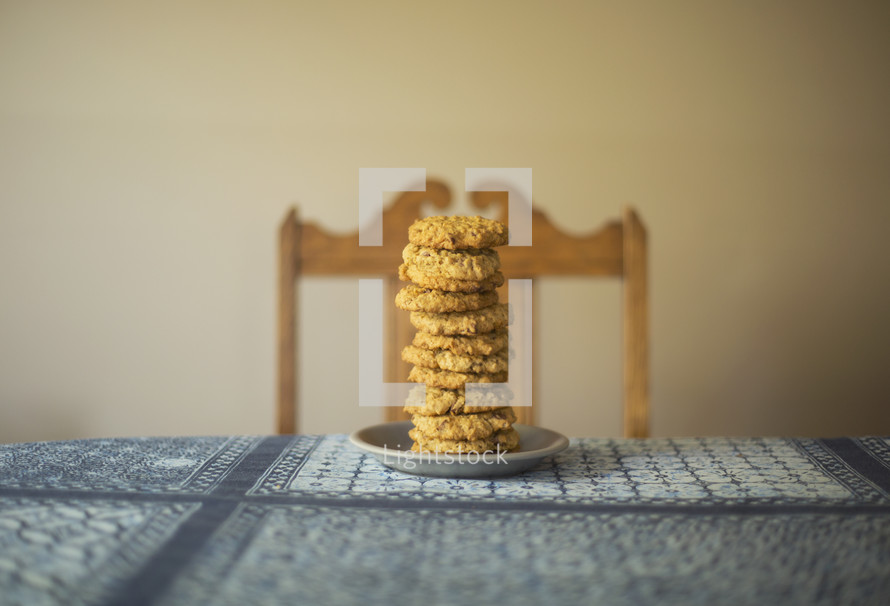 stacked cookies on a plate 