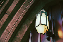 glowing lamp in a church 