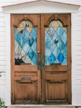 stained glass windows on church doors 