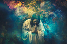 Jesus praying in the Garden of Gethsemane