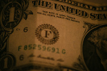 dollar bill closeup 