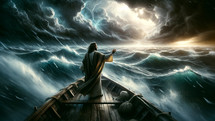 Jesus calms the storm "Peace, Be Still"