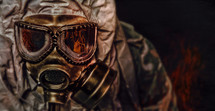 man in a gas mask 
