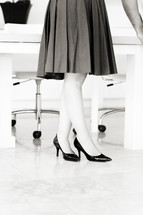 woman's feet in heels