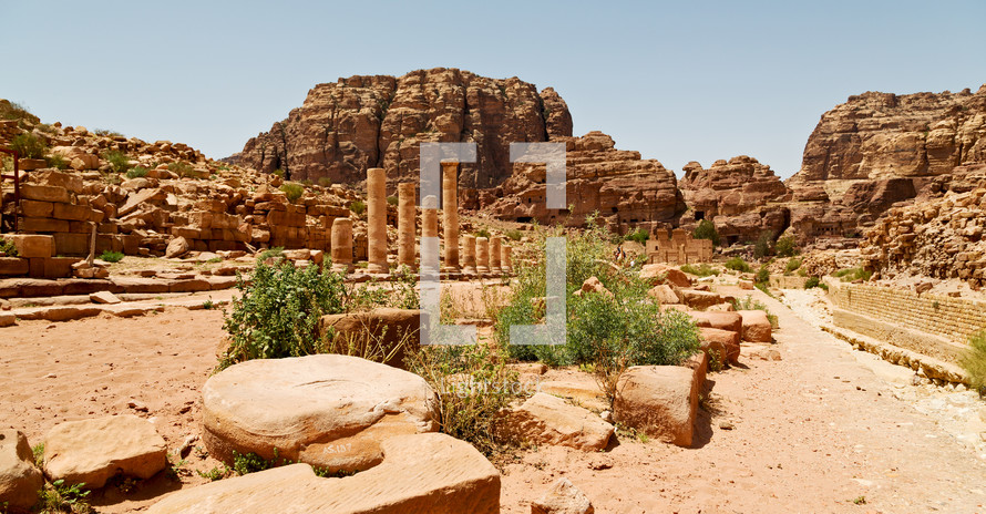 archeological site in a desert 