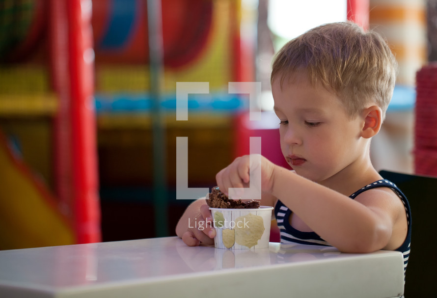 toddler eating ice cream 