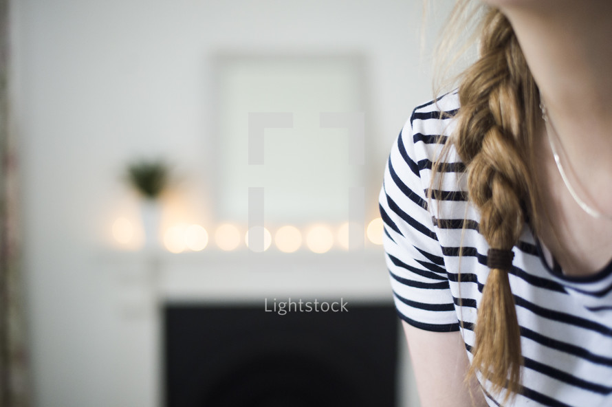 a girl with braided hair 