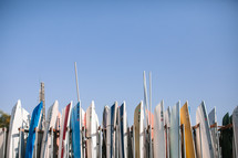 canoes stored on a shore 