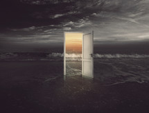 open door on a beach - opportunity 