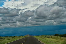 Driving into a storm, north of Albuquerque, New Mexico