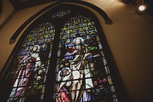 Stain glass window in church