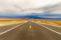 Desolate road with motion blur