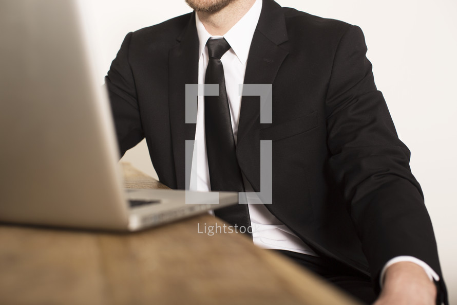 businessman at a laptop 