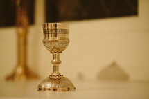 Chalice communion cup from a Catholic church used by John Paul II at mass.