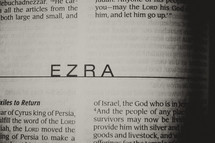 Open Bible in book of Ezra