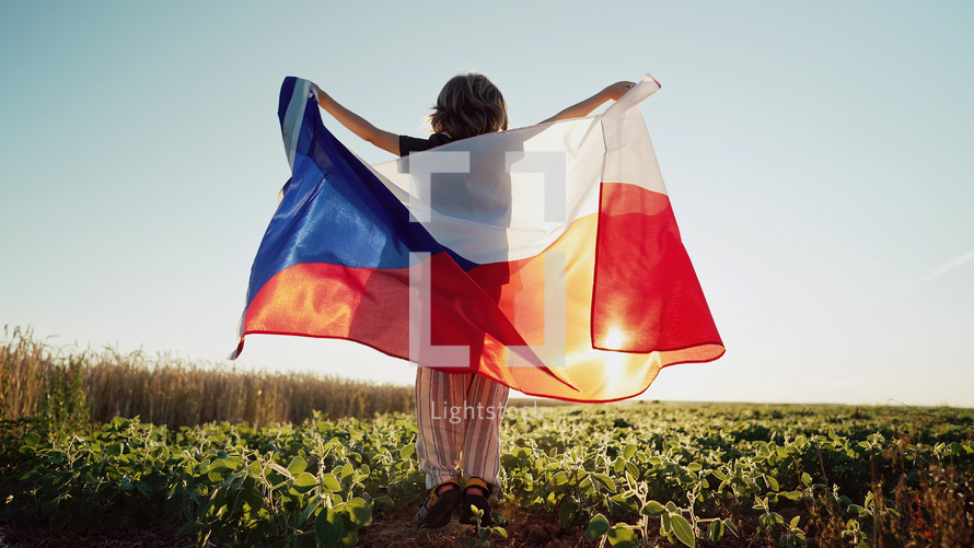 Czech boy with flag