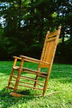 rocking chair in grass 