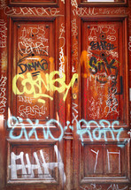 Door with graffiti