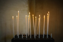 candles in a church with copy space 