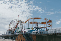 roller coaster on a beach pier 