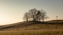 a hill with cross near Weilheim Bavaria Germany