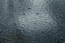 rain drops on a lake 