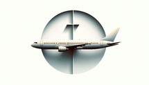 Religious global mission: Spreading the word. Airplane in a circle on the background of the cross. Vector illustration.	
