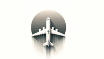 Religious global mission: Spreading the word. Airplane with a cross in the sky on a grey circle. Travel and religion. Vector illustration.	