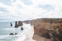 sea cliffs along a shoreline 