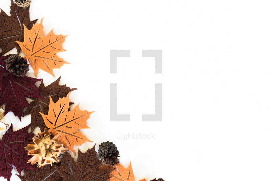 felt fall leaves and pine cones