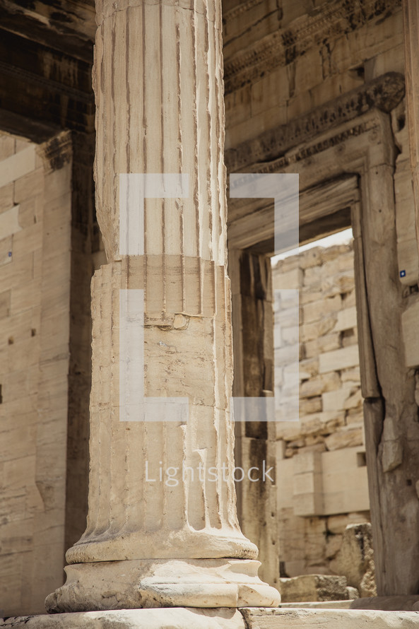 column in ancient Greek ruins 