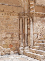 pillars and steps on a historic building 