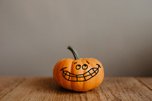 a silly smiling pumpkin