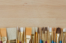 row of paint brushes 