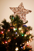 star at the top of a Christmas tree 