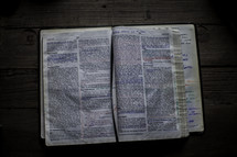 taking notes on the pages of a Bible 