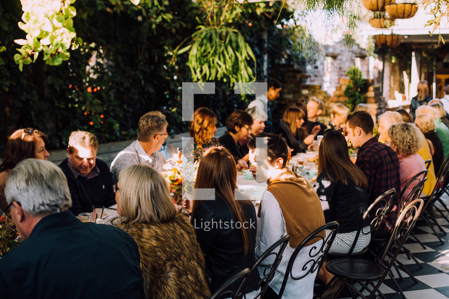large dinner reception outdoors 