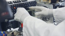 electronic equipment quality control testing in a factory