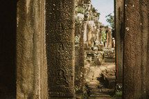 columns from ruins in Cambodia 