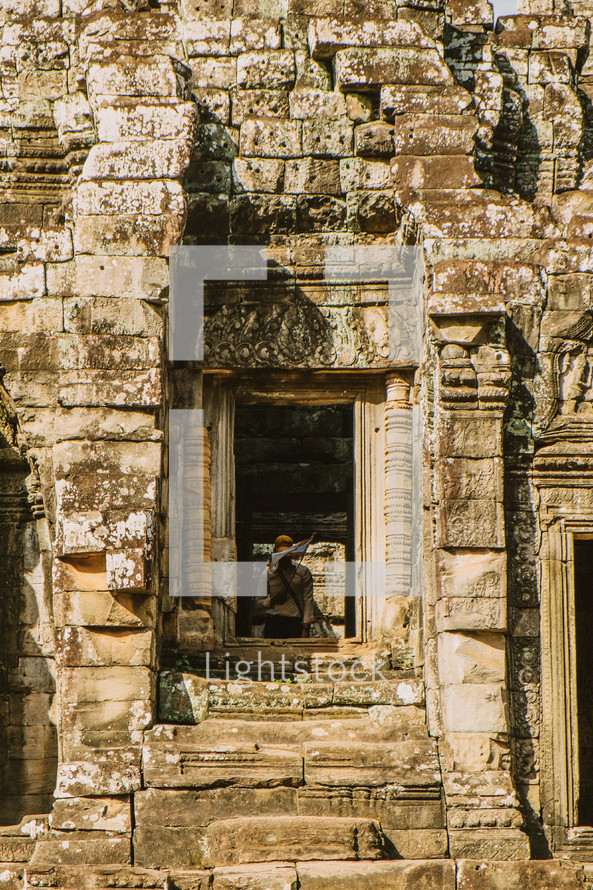 temple ruins window 