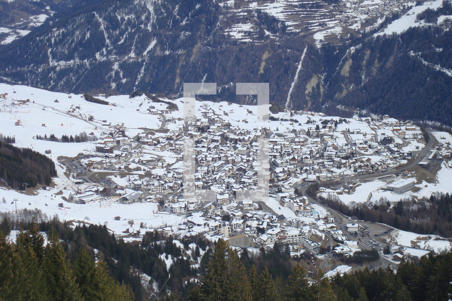 valley town in winter 
